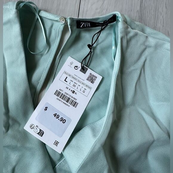 Zara Mint Green Wrap Dress - Picture 6 of 7
